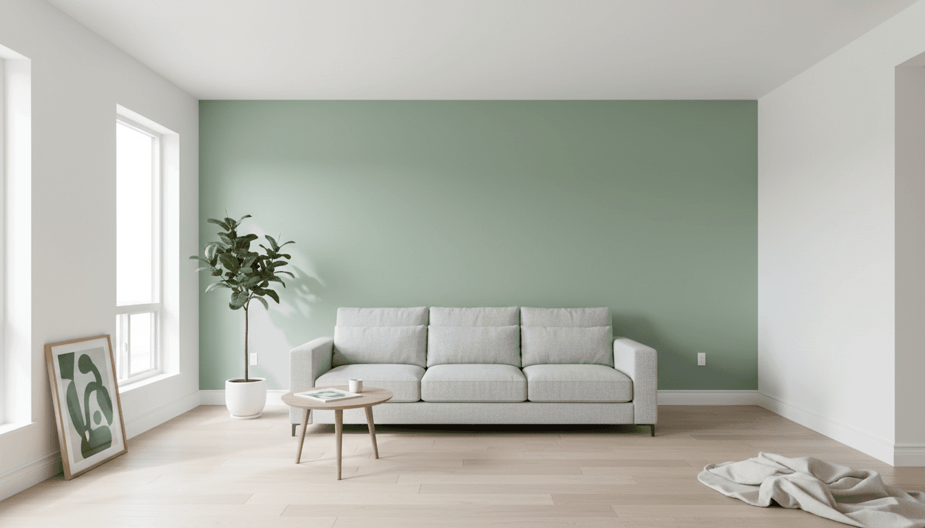 Freshly painted living room with crisp trim
